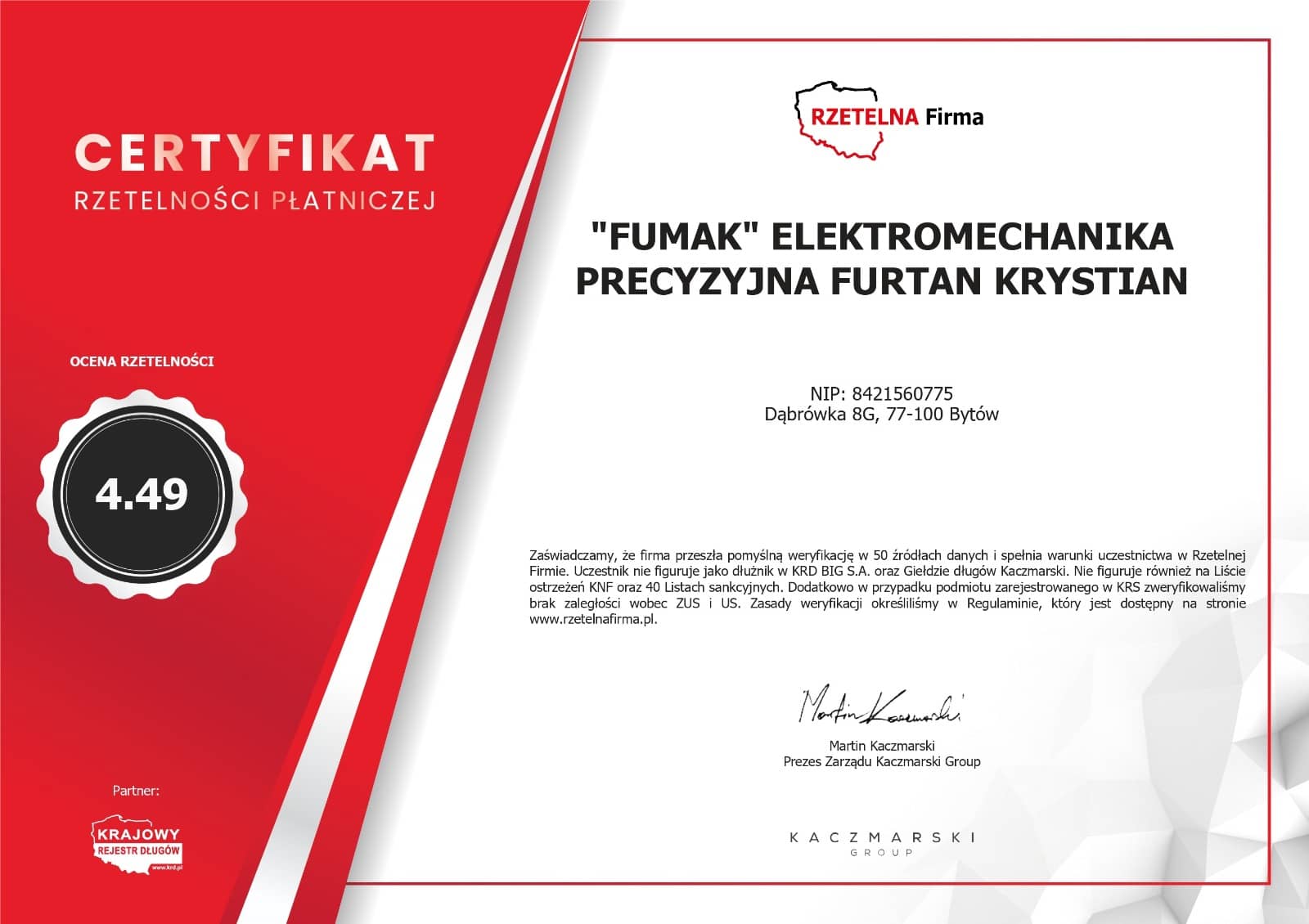 Certyfikat